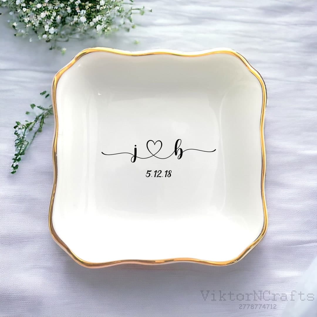 Personalized Engagement Ring Dish, Engagement Gifts for Couples, Wedding Anniversary Keepsake - Etsy