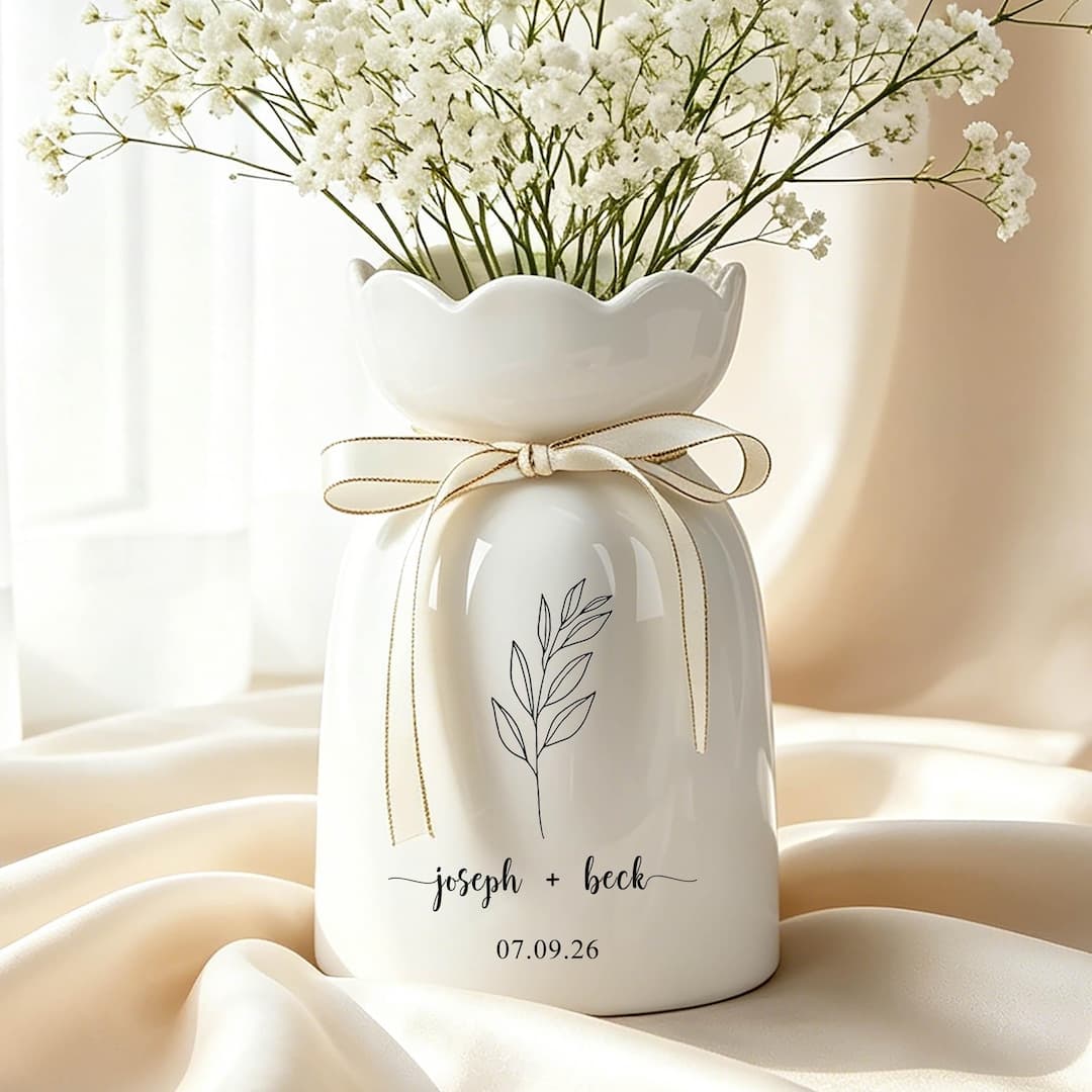 Custom Ceramic Wedding Vase, Engagement Gift for Couples, Anniversary Keepsake - Etsy