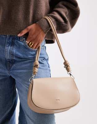 PASQ mini saddle bag in beige | ASOS