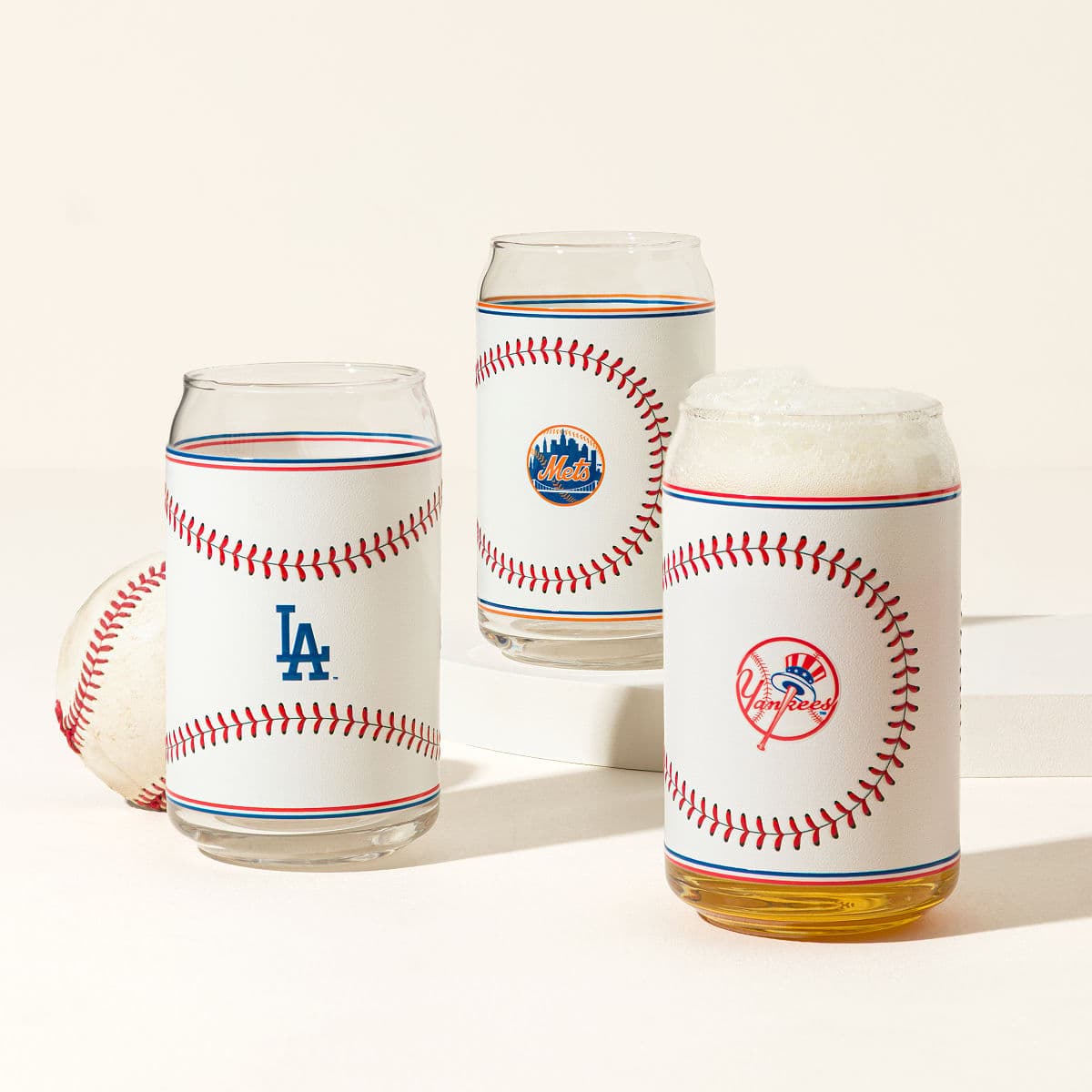 Uncommon Goods | MLB First Pitch Baseball Glass | baseball glass