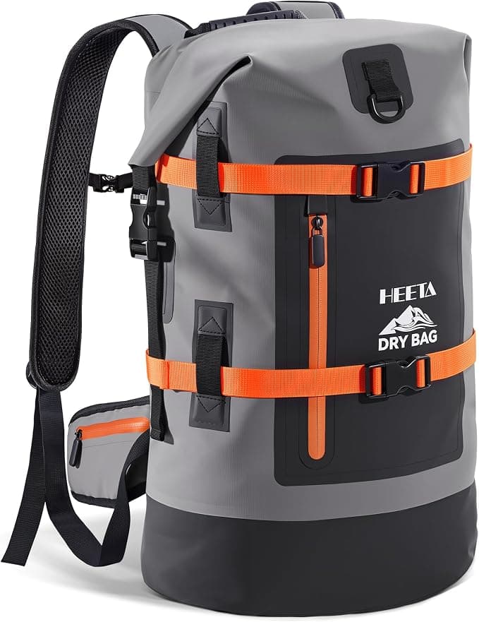 Amazon.com : HEETA Dry Bags Waterproof Backpack 40L for Men & Women, Roll Top Heavy Duty Cushioned Hiking Backpack for Kayaking Boating Paddle Boardin