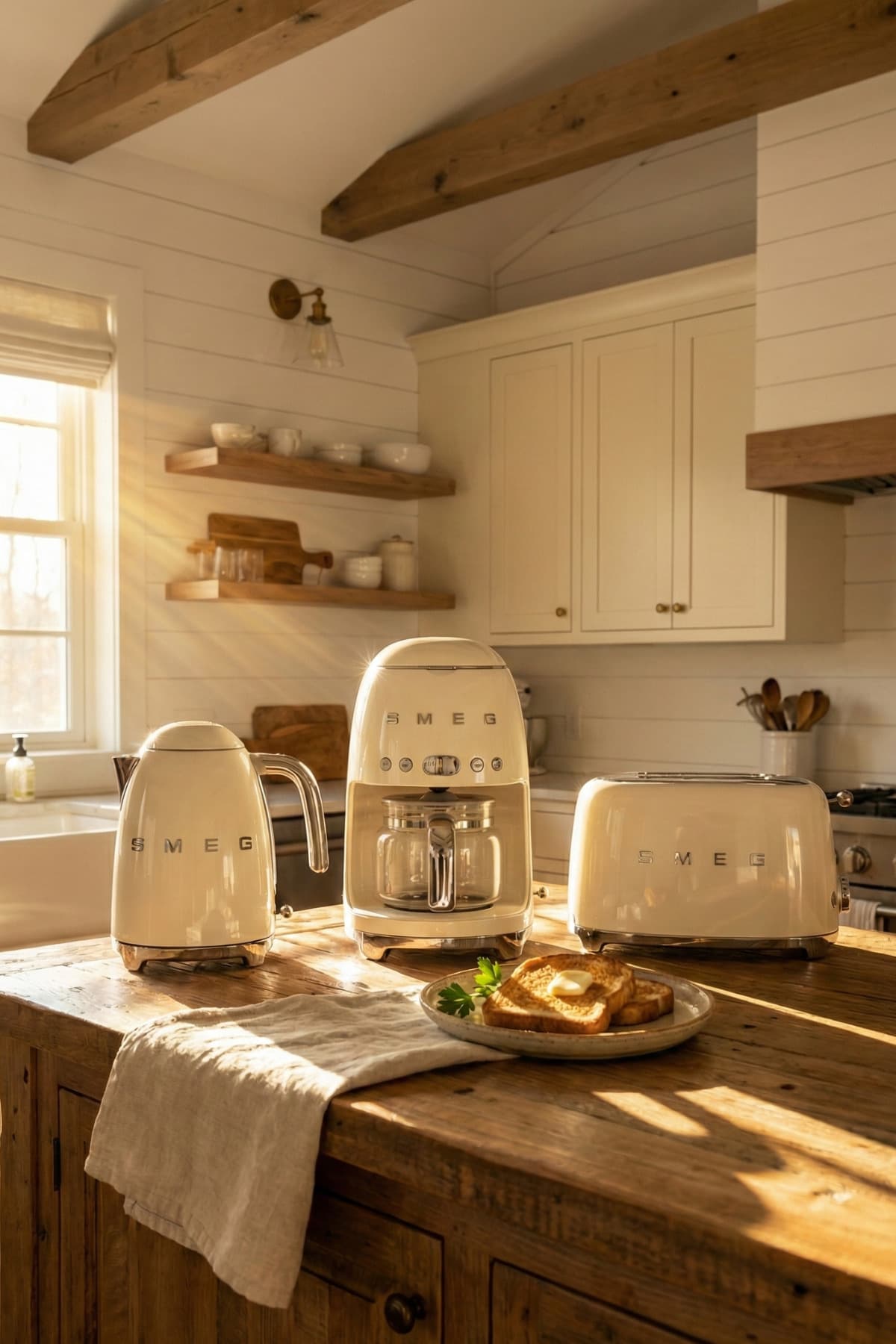 Smeg 50's Style Krem Kettle - 1x2 Ekmek Kızartma Makinesi Ve Filtre Kahve Makine Seti-kremklftsfcdf - Fiyatı, Yorumları