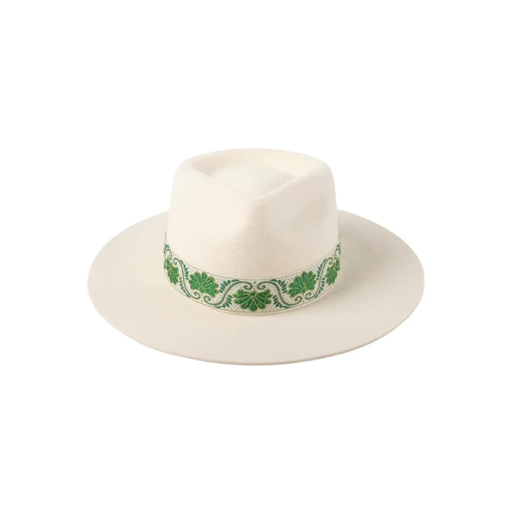 LACK OF COLOR IVY BEVERLY FEDORA HAT WHITE SIZE 59CM (L)