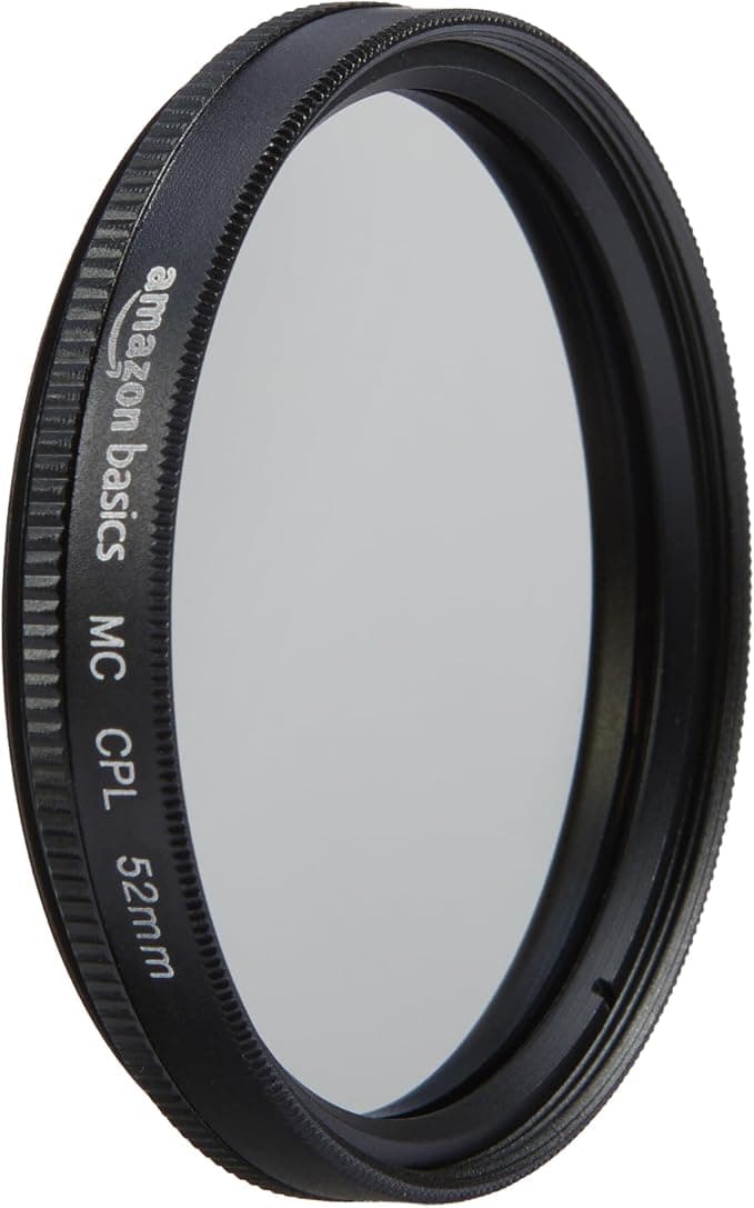 Amazon Basics 52 mm Circular Polarizer Protection Filter for Deeper Colours, Glare and Reflection Reduction, Multi-Coated, Protects from Dust, Dirt an