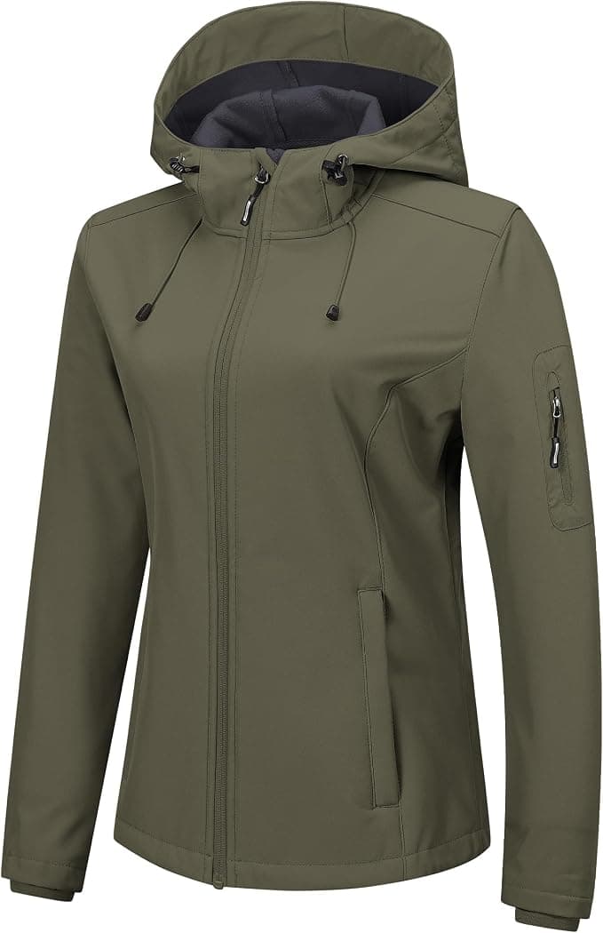 Outdoor Ventures Softshell Jacket Womens Rain Jacket Lightweight Raincoats Windbreaker Waterproof Hiking Jacket Breathable Outdoor Jacket with Hood Ol